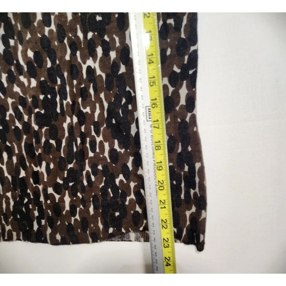 Tory Burch Women's Animal Print Elegant Dressy Knit Top‎ Brown/Black Size S